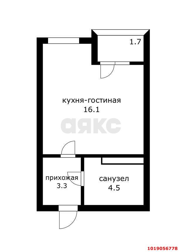 Фото №3: Студия 25&nbsp;м², 2/16&nbsp;эт. - Краснодар, Прикубанский внутригородской округ, мкр. жилой комплекс Дыхание, ул. Лётчика Позднякова, 2к27