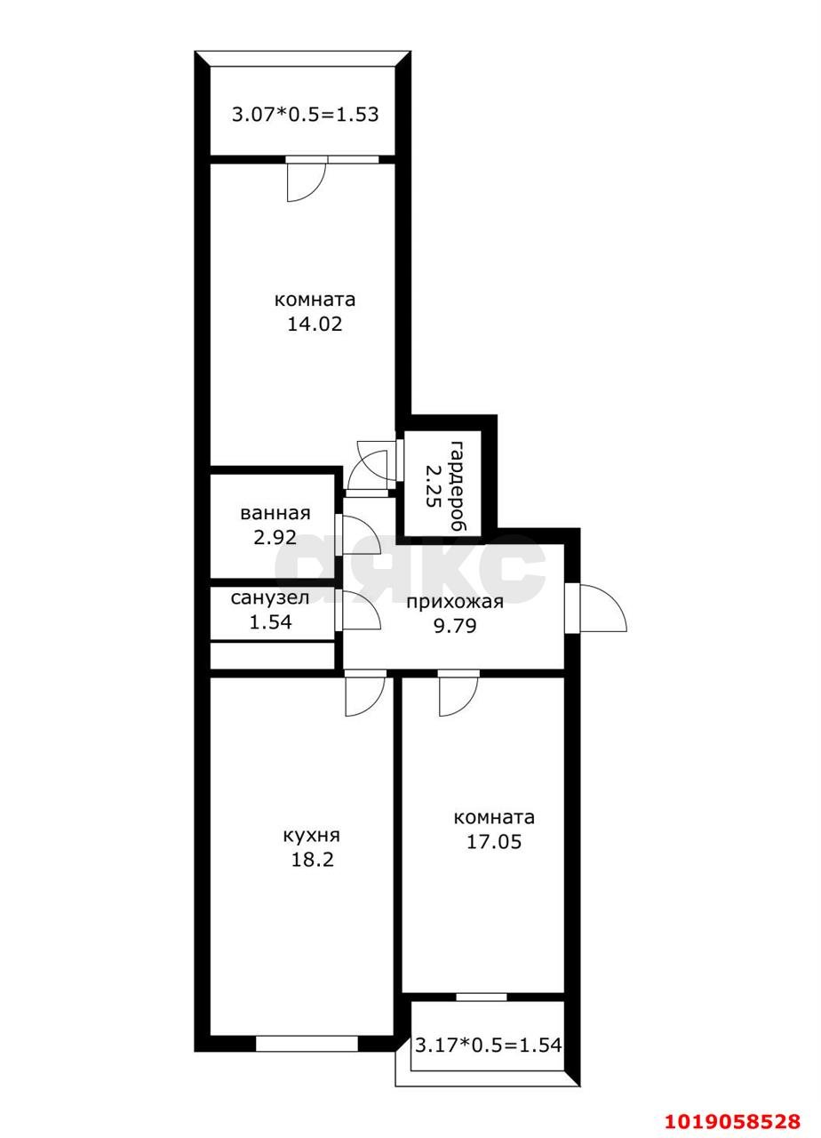 Фото №9: 2-комнатная квартира 73&nbsp;м², 6/25&nbsp;эт. - Краснодар, Карасунский внутригородской округ, ж/м Пашковский, ул. Бородинская, 152/А