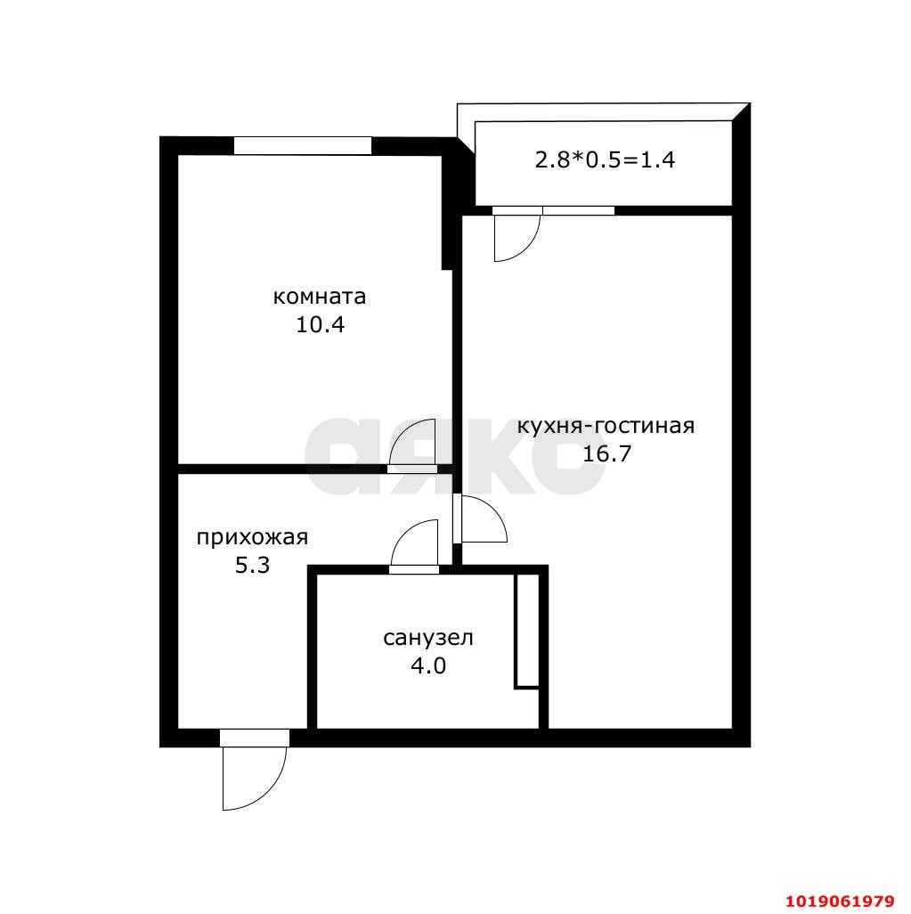 Фото №8: 1-комнатная квартира 40&nbsp;м², 4/16&nbsp;эт. - Краснодар, Прикубанский внутригородской округ, мкр. жилой комплекс Дыхание, ул. Лётчика Позднякова, 2к27