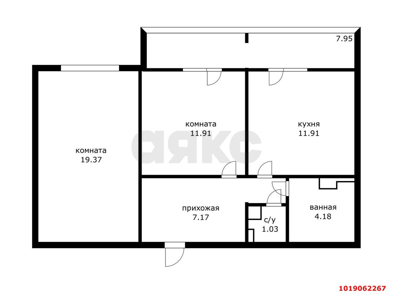 Фото №9: 2-комнатная квартира 60&nbsp;м², 12/16&nbsp;эт. - Краснодар, Западный внутригородской округ, мкр. Фестивальный, пр-д Дальний, 3