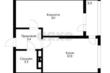 Фото №2: 1-комнатная квартира 37 м² - Краснодар, мкр. жилой комплекс Самолёт-5, 