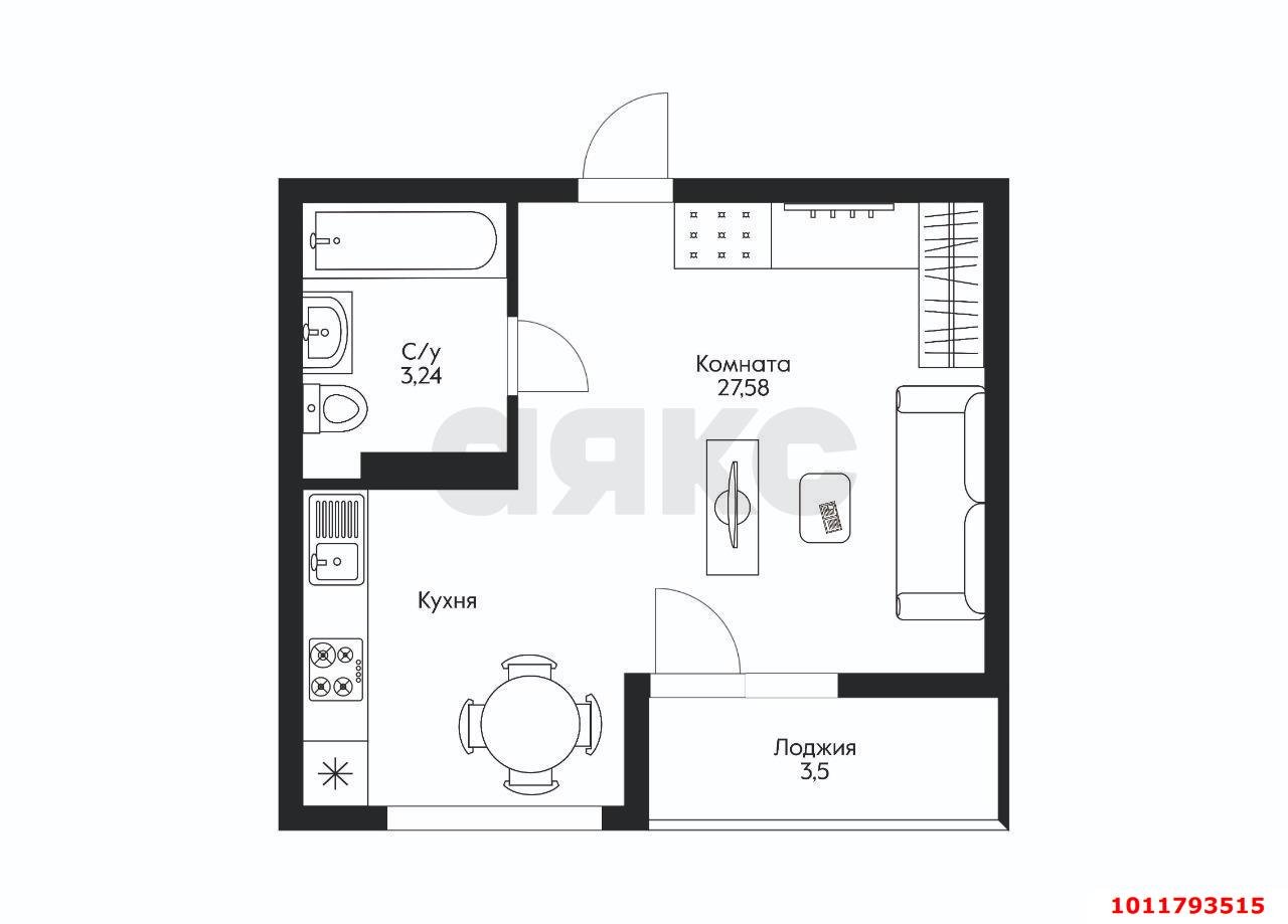 Фото №10: Студия 30 м² - Краснодар, Славянский, ул. Заполярная, 39к6