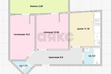 Фото №3: 2-комнатная квартира 56 м² - Краснодар, мкр. жилой комплекс Сограт, ул. Красных Партизан, 4/15