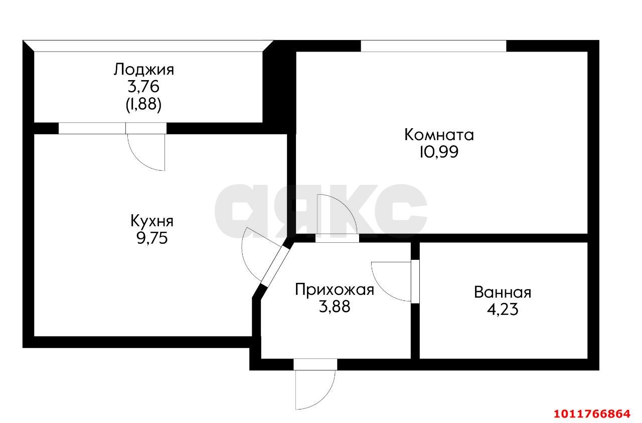 Фото №11: 1-комнатная квартира 30 м² - Краснодар, Славянский, ул. Красных Партизан, 1/4к16