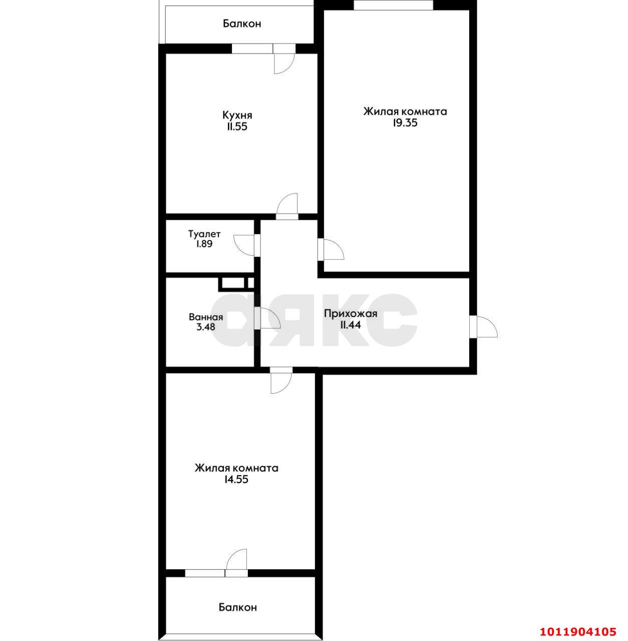 Фото №13: 2-комнатная квартира 66 м² - Краснодар, жилой комплекс Выше, ул. Евгении Жигуленко, 25к2