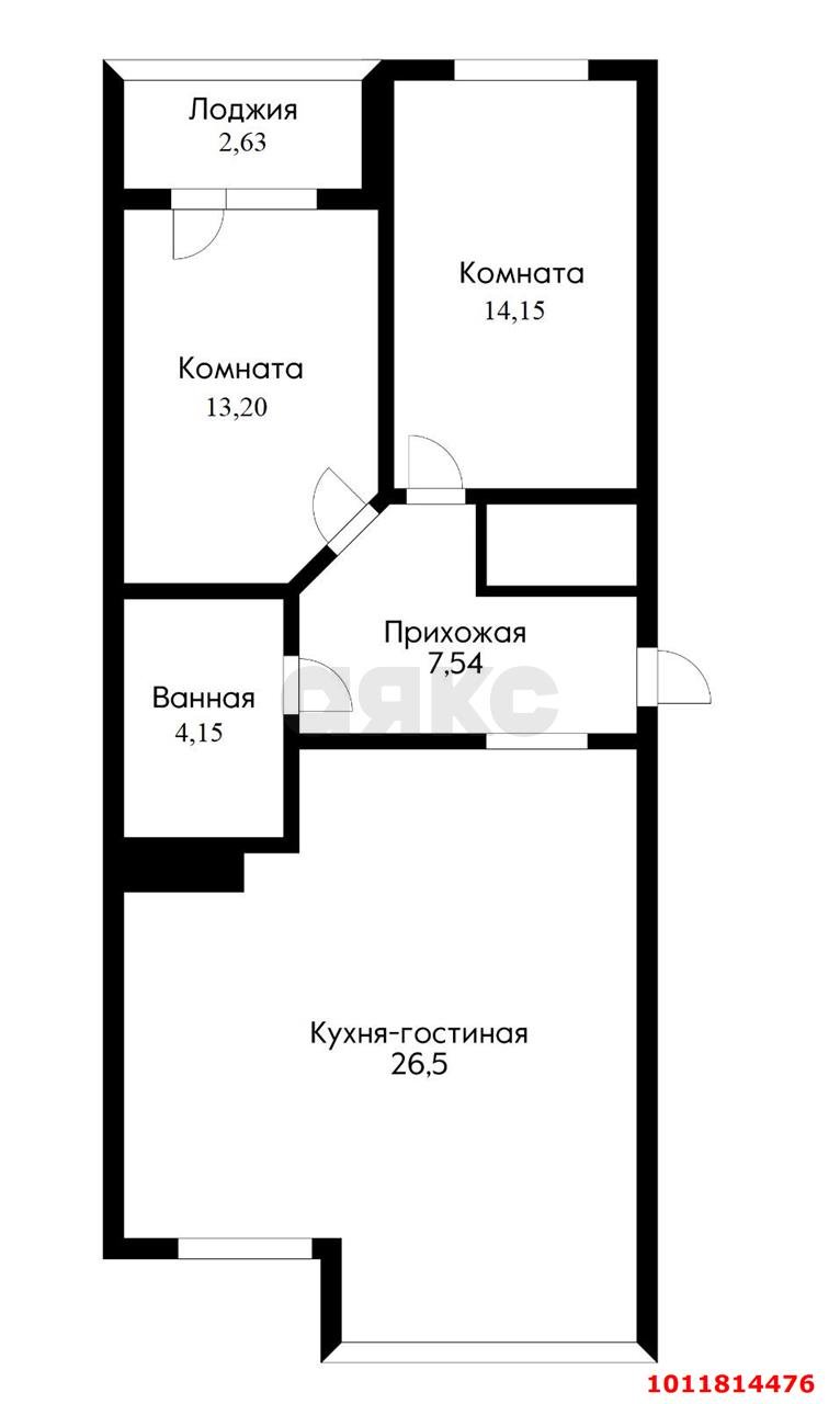 Фото №14: 2-комнатная квартира 64 м² - Краснодар, жилой комплекс На Душистой, ул. Душистая, 30к1