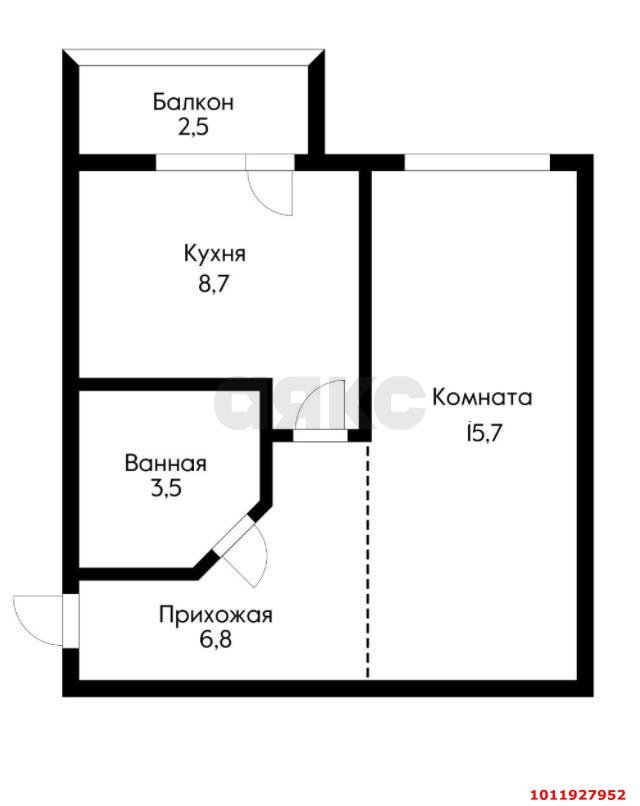 Фото №6: 1-комнатная квартира 39 м² - Краснодар, Музыкальный, ул. Ангарская, 1/6