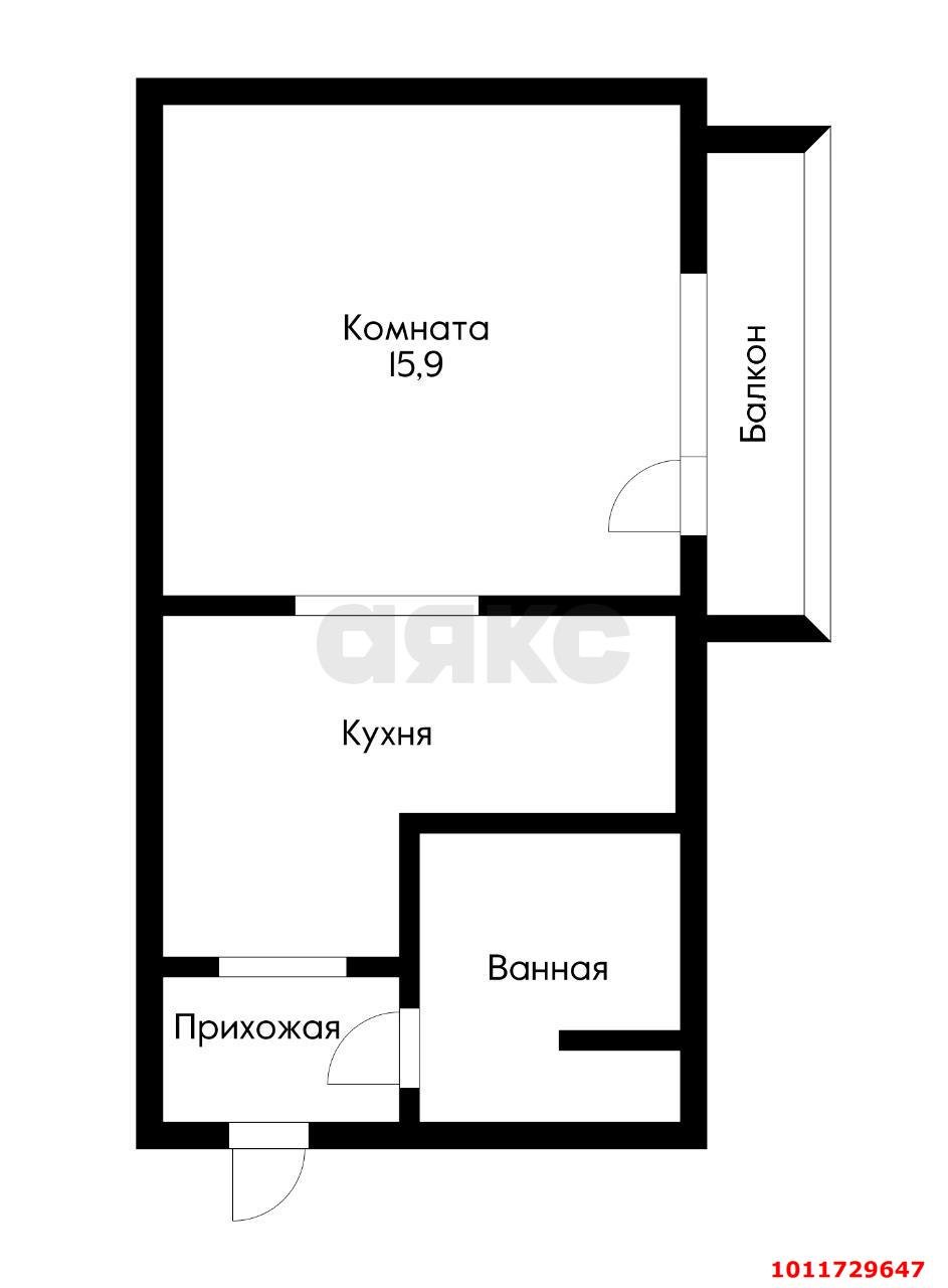 Фото №5: 1-комнатная квартира 31 м² - Краснодар, Фестивальный, ул. имени Тургенева, 148/1