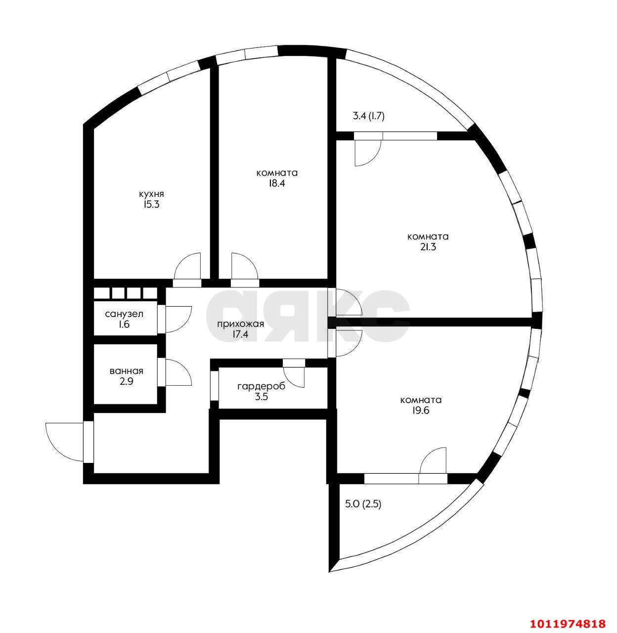 Фото №2: 3-комнатная квартира 108 м² - Краснодар, жилой комплекс Фреш, ул. имени Валерия Гассия, 4/7лит2