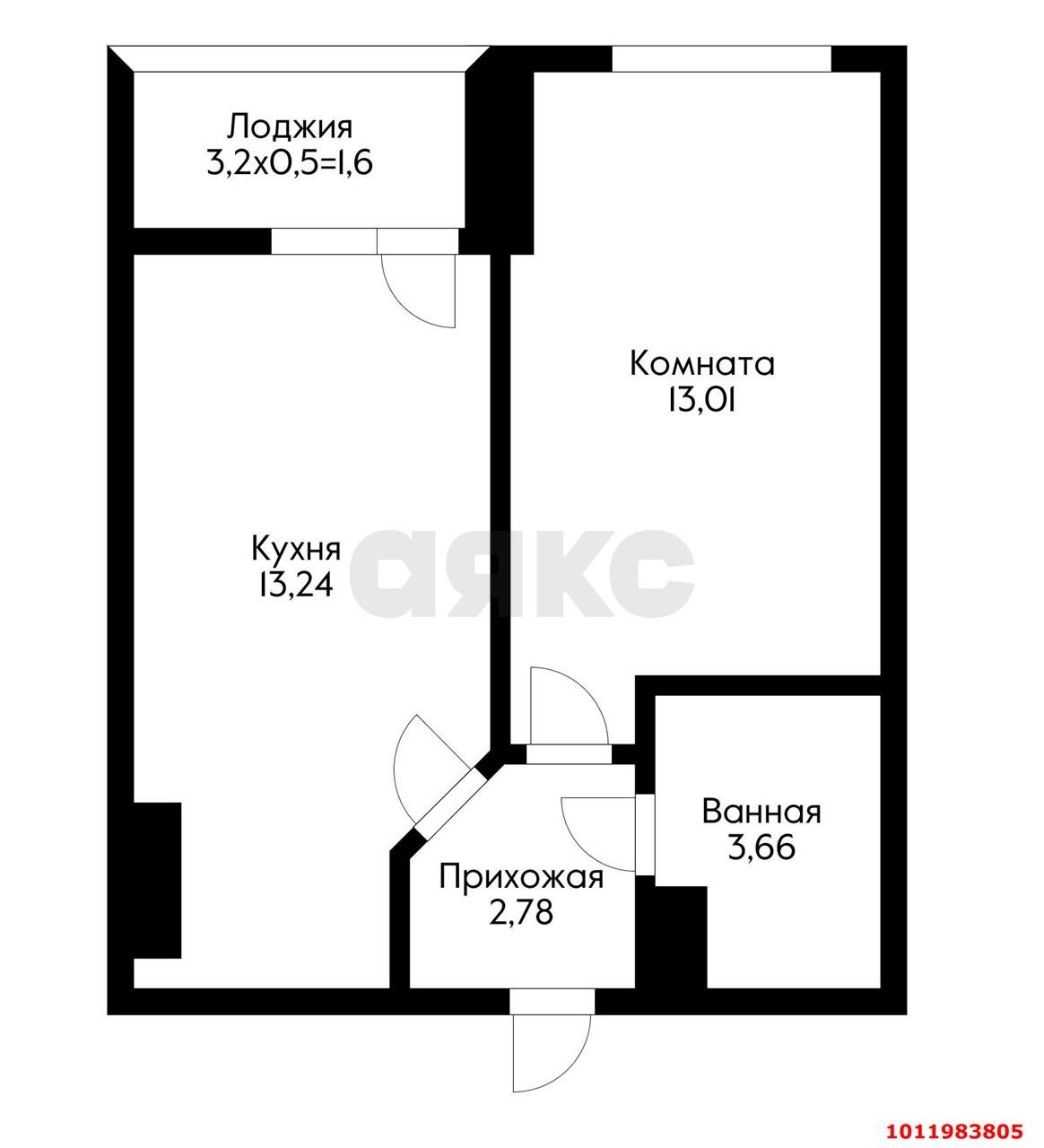 Фото №5: 1-комнатная квартира 34 м² - Краснодар, имени Петра Метальникова, ул. Петра Метальникова, 36