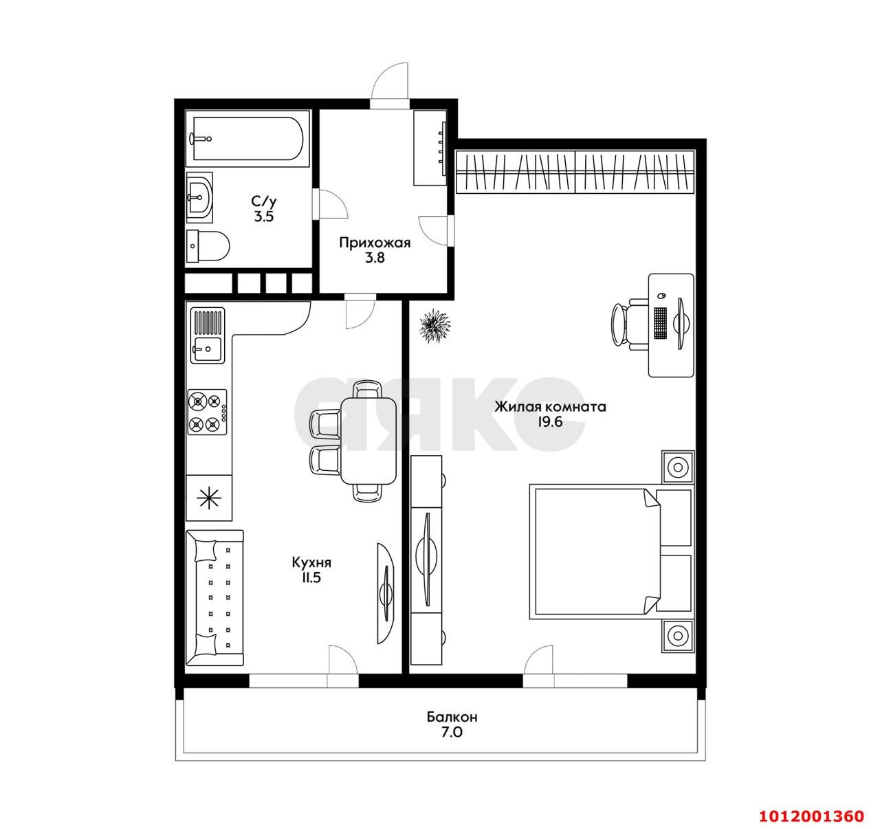 Фото №7: 1-комнатная квартира 45 м² - Краснодар, Гидростроителей, ул. Гидростроителей, 59/2лит1