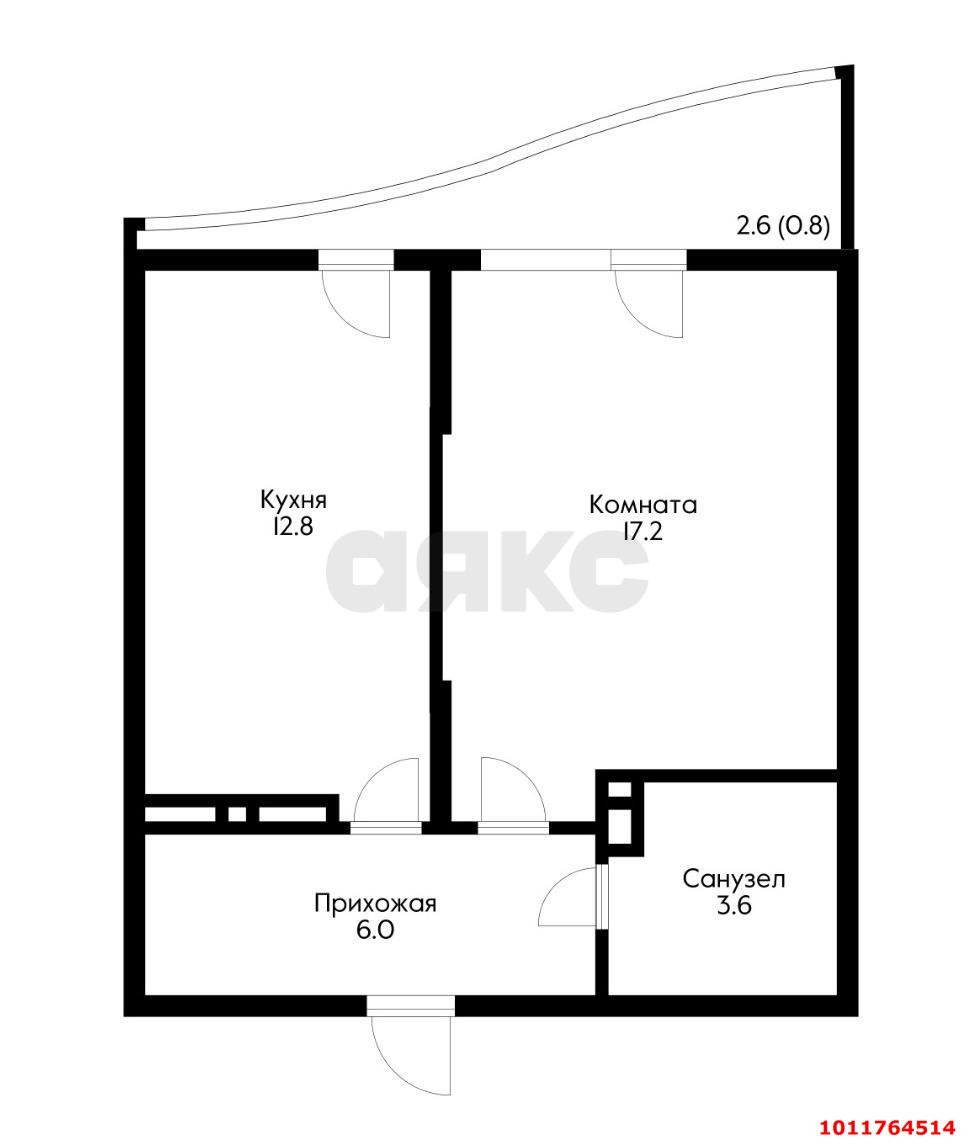 Фото №14: 1-комнатная квартира 43 м² - Краснодар, Краевая Клиническая Больница, ул. Домбайская, 6/1