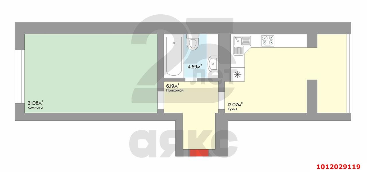 Фото №14: 1-комнатная квартира 43 м² - Краснодар, Краевая Клиническая Больница, ул. Восточно-Кругликовская, 77