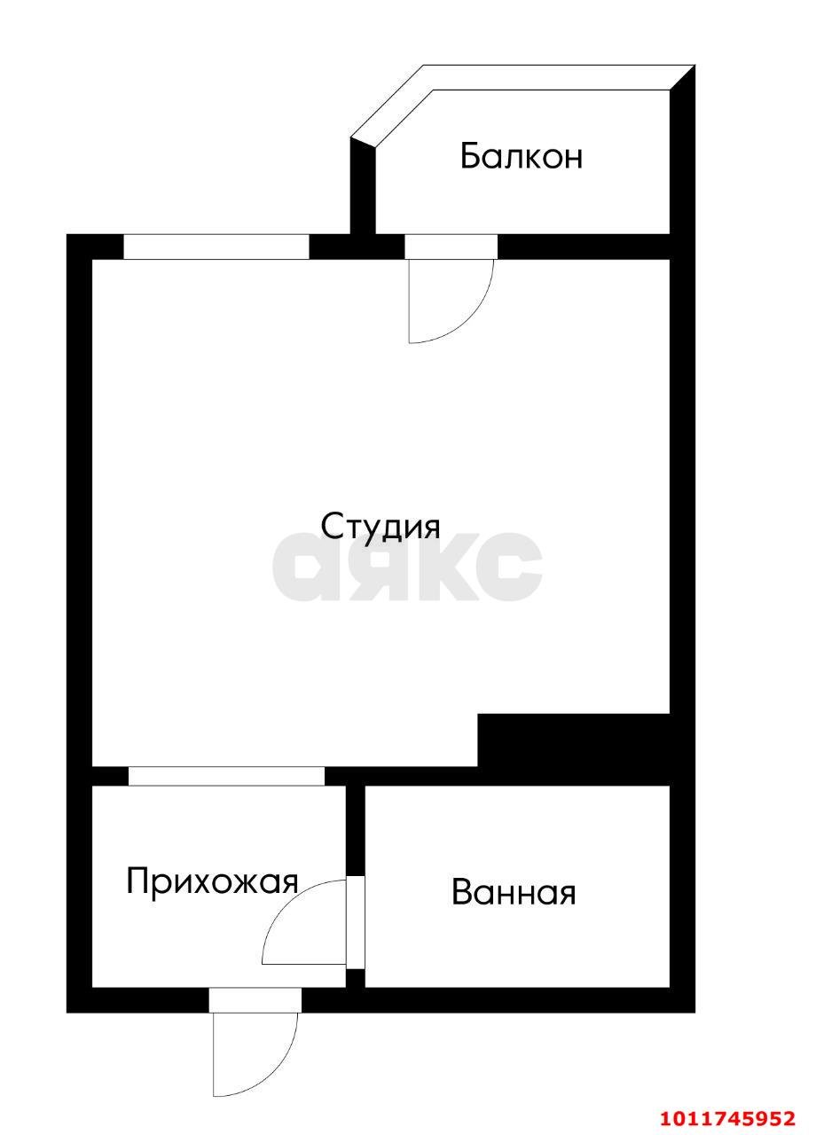 Фото №8: Студия 31 м² - Краснодар, Губернский, ул. им. Героя Яцкова И.В., 9к3