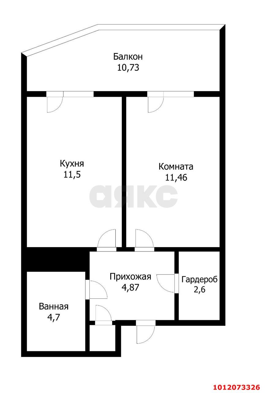 Фото №8: 1-комнатная квартира 45 м² - Краснодар, Музыкальный, ул. Московская, 152