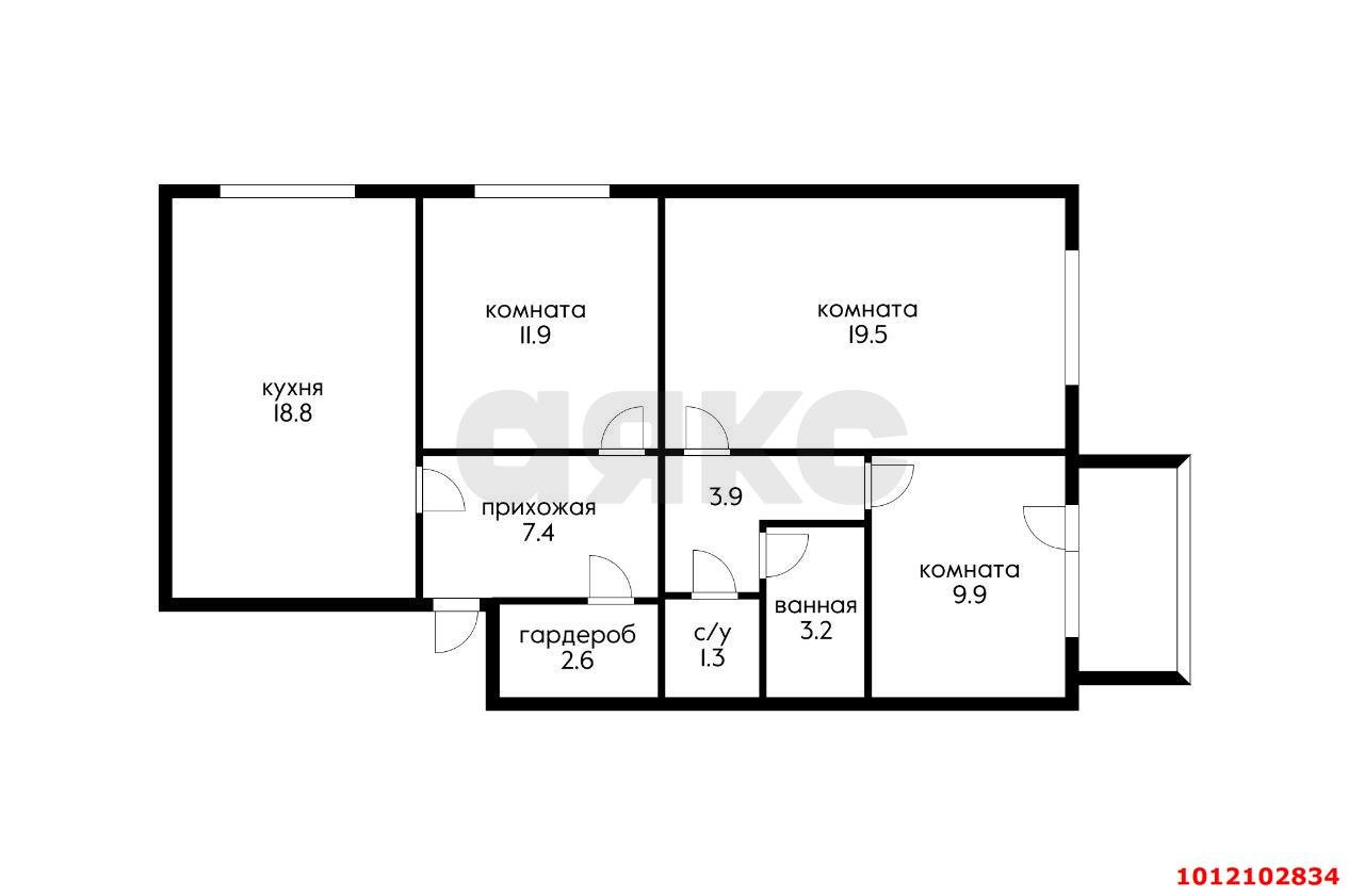 Фото №15: 3-комнатная квартира 81 м² - Краснодар, Восточно-Кругликовский, ул. Героя А.А. Аверкиева, 16