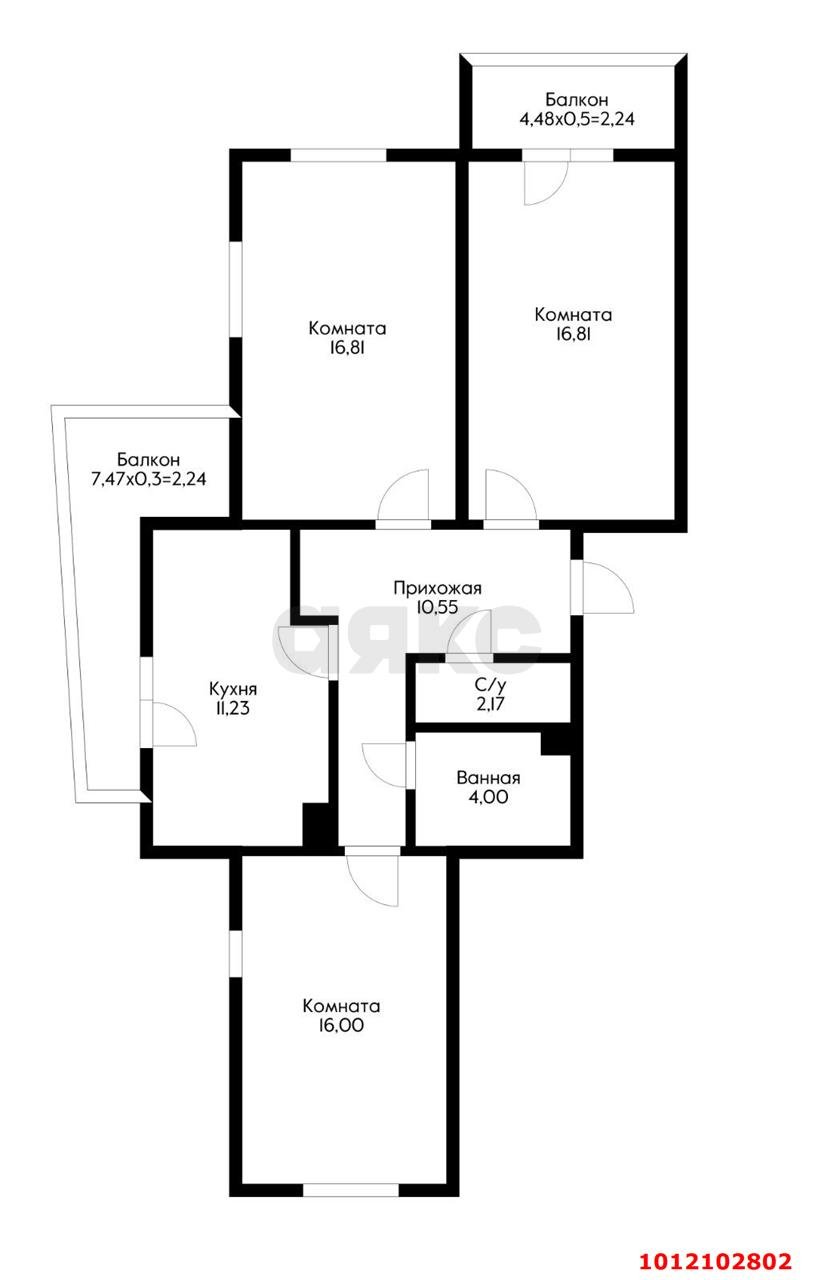 Фото №17: 3-комнатная квартира 83 м² - Краснодар, жилой комплекс Германия, ул. Шумана, 2