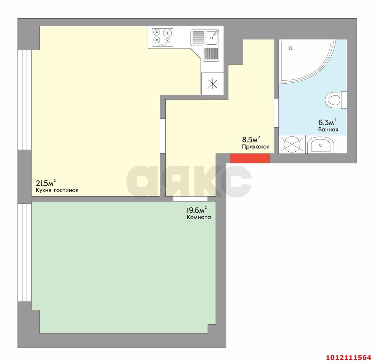 Фото №2: 2-комнатная квартира 55&nbsp;м², 3/15&nbsp;эт. - Краснодар, Прикубанский внутригородской округ, Завод Измерительных Приборов, мкр. ЖК Девелопмент Плаза, ул. имени 40-летия Победы, 33Г