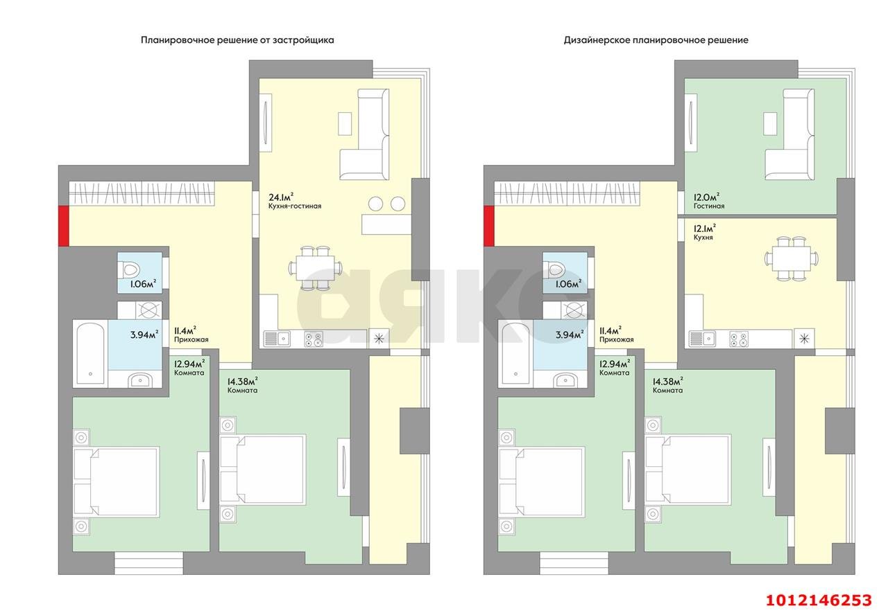 Фото №5: 2-комнатная квартира 73 м² - Краснодар, жилой комплекс На Садовой, ул. Садовая, 159к1