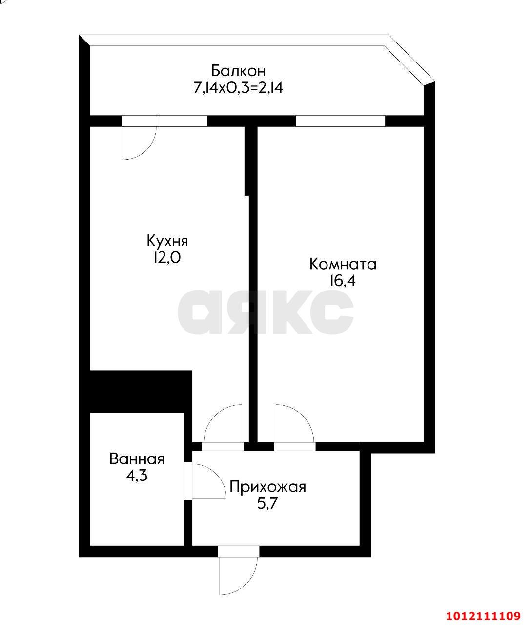 Фото №15: 1-комнатная квартира 47 м² - Краснодар, жилой комплекс На высоте, ул. Каляева, 263/4