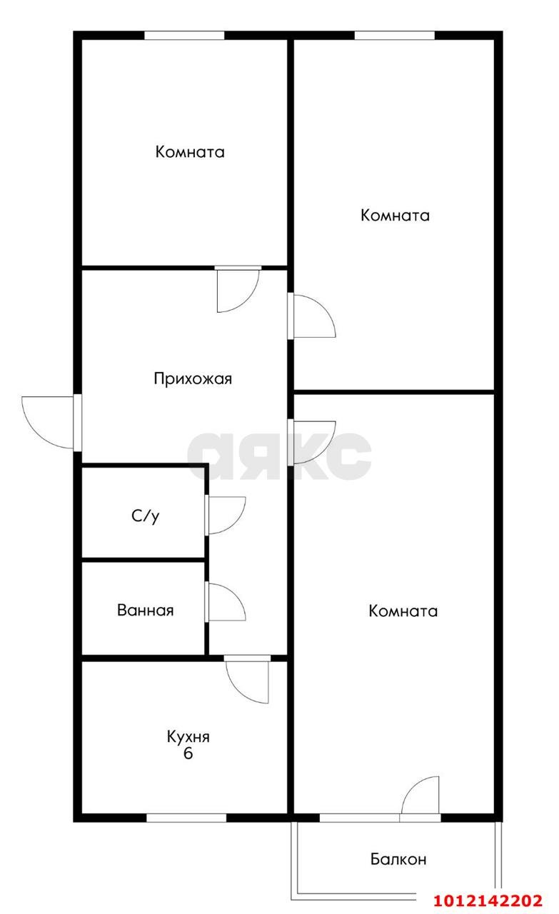 Фото №14: 3-комнатная квартира 62 м² - Краснодар, Славянский, ул. Красных Партизан, 157