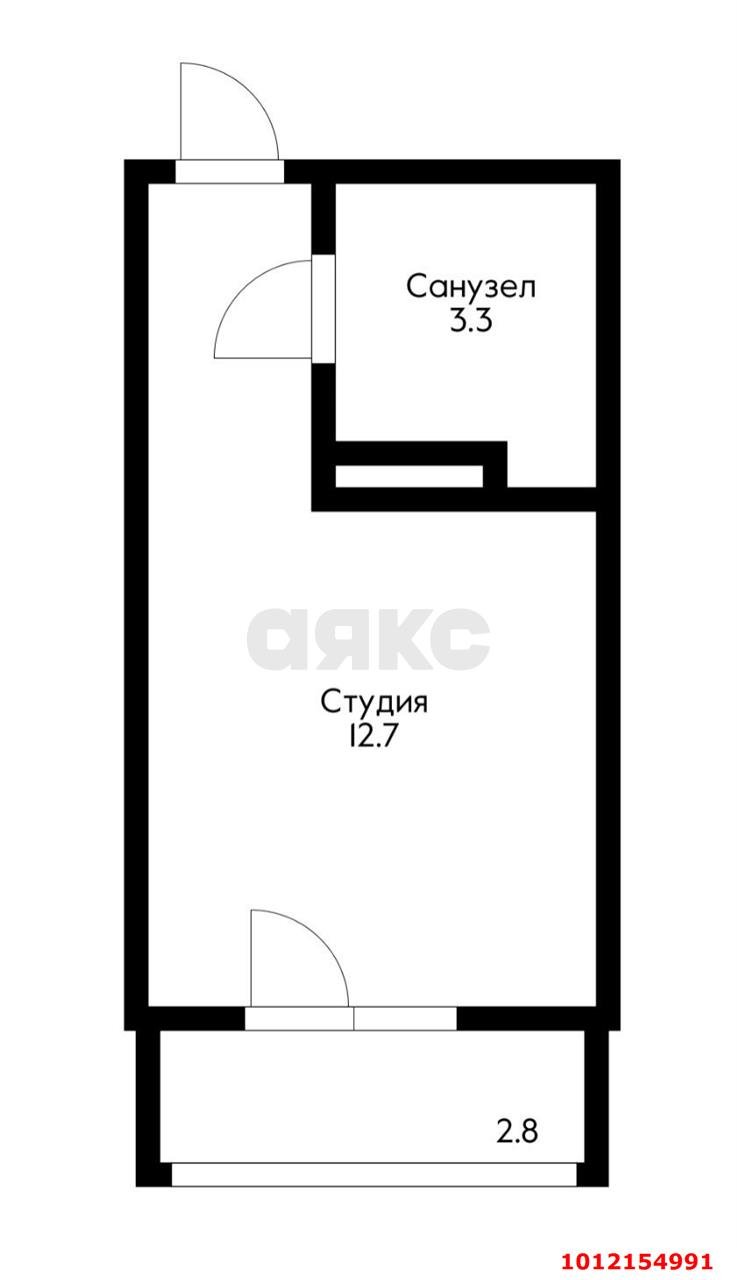 Фото №15: Студия 18 м² - Краснодар, Камвольно-суконный Комбинат, ул. Магистральная, 11к3