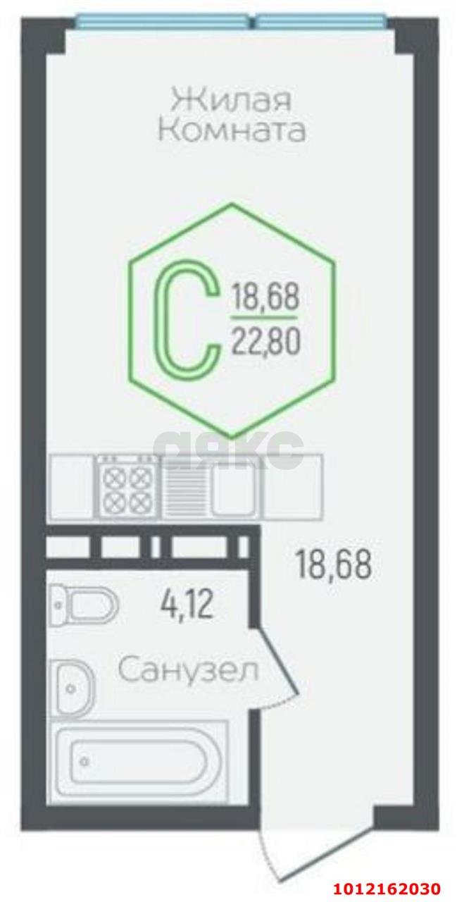 Фото №3: Студия 22 м² - Краснодар, Черёмушки, ул. Обрывная, 22/1