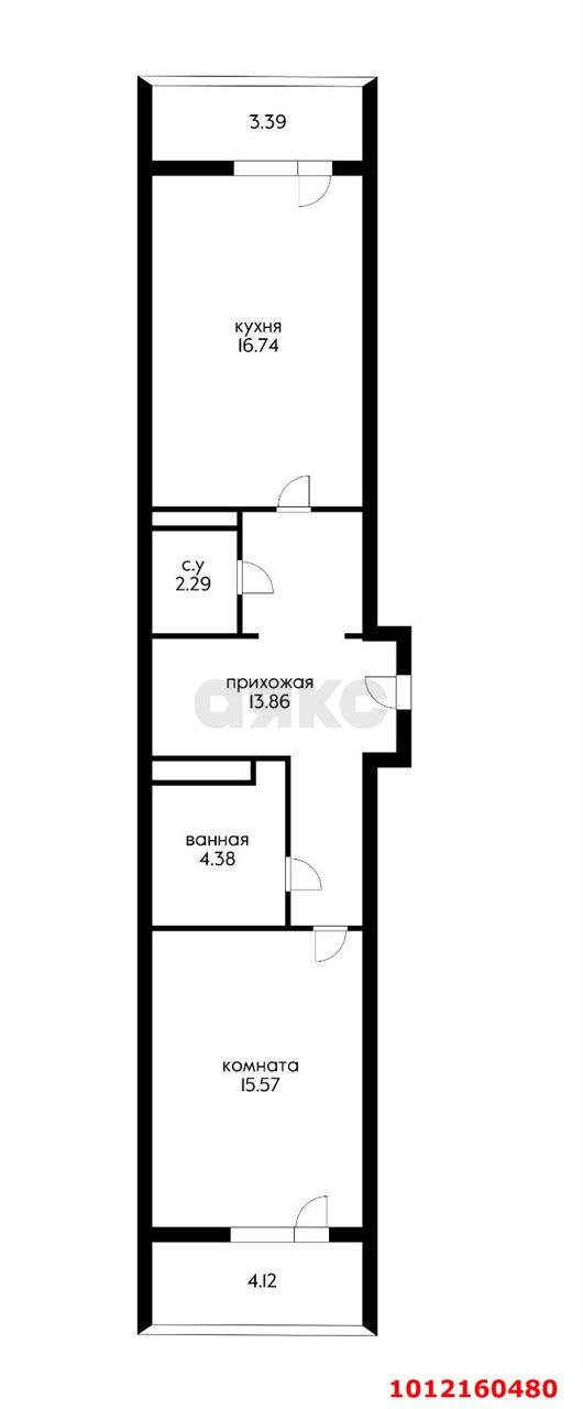 Фото №12: 1-комнатная квартира 60 м² - Краснодар, жилой комплекс Статус, ул. Стасова