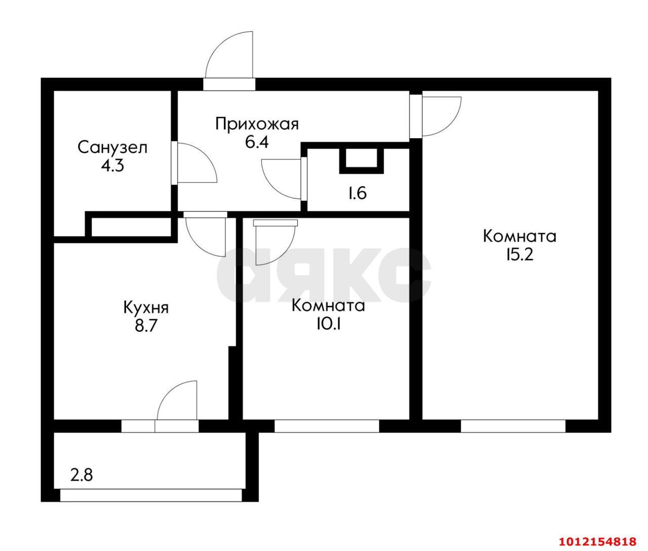 Фото №7: 2-комнатная квартира 49 м² - Краснодар, Камвольно-суконный Комбинат, ул. Магистральная, 11к3