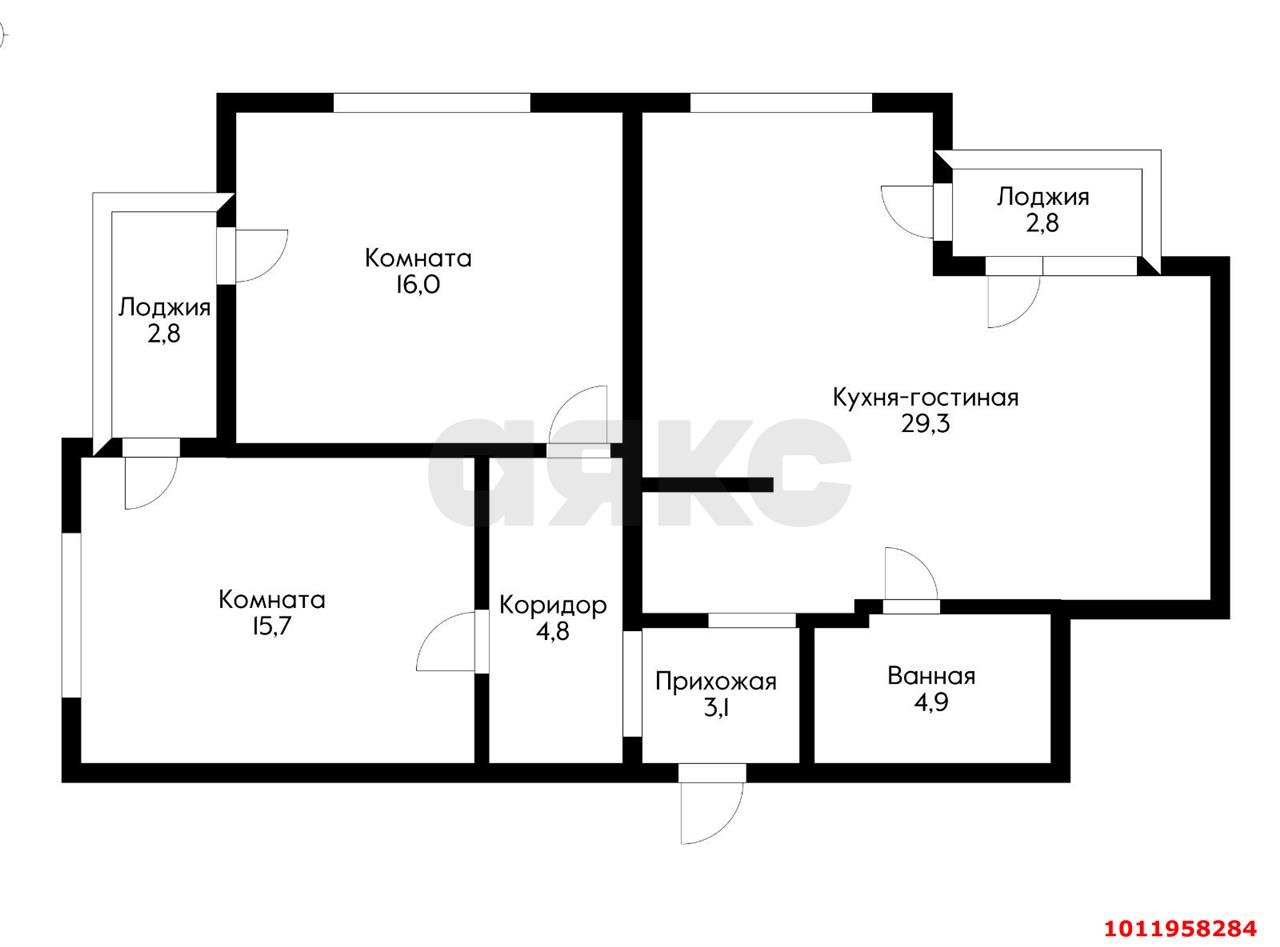 Фото №6: 2-комнатная квартира 79 м² - Краснодар, жилой комплекс Лучезарный, ул. Московская, 158/2