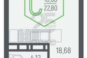 Фото №3: Студия 22 м² - Краснодар, мкр. Черёмушки, ул. Обрывная, 132/1