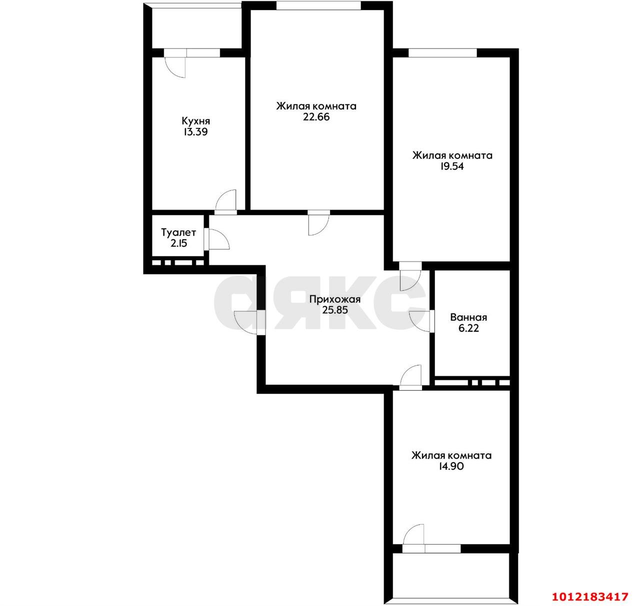 Фото №20: 3-комнатная квартира 112 м² - Краснодар, Краевая Клиническая Больница, ул. Черкасская, 53