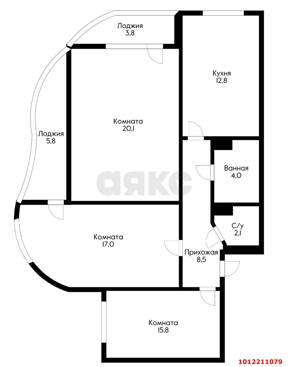 Фото №17: 3-комнатная квартира 90 м² - Краснодар, жилой комплекс Самолёт-6, 