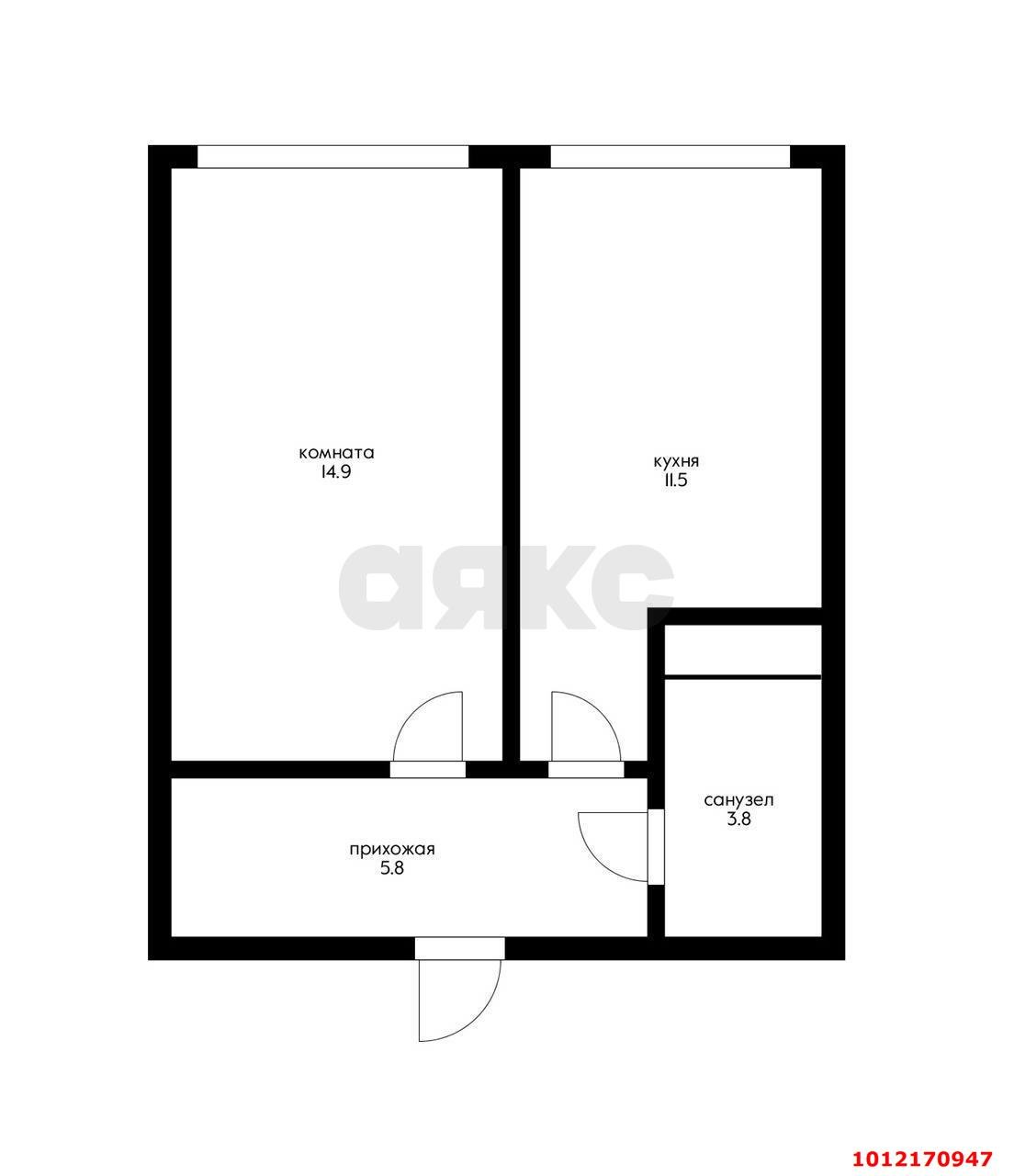 Фото №3: 1-комнатная квартира 35&nbsp;м², 1/5&nbsp;эт. - Новая Адыгея, мкр. жилой комплекс Мега-Победа, ул. Береговая, 3к13