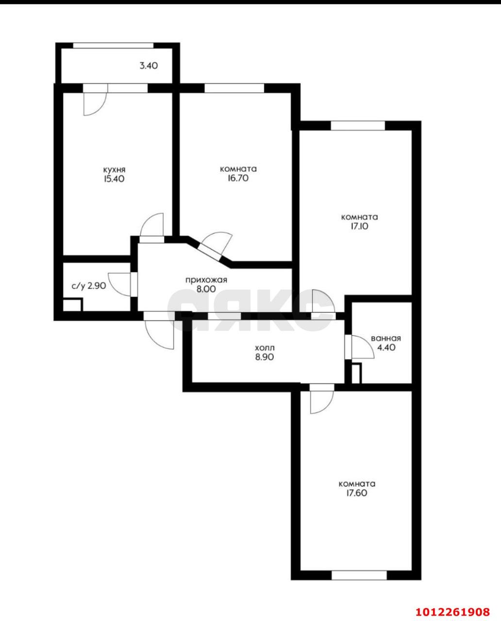 Фото №4: 3-комнатная квартира 96 м² - Краснодар, жилой комплекс Италия, ул. Веронская, 8