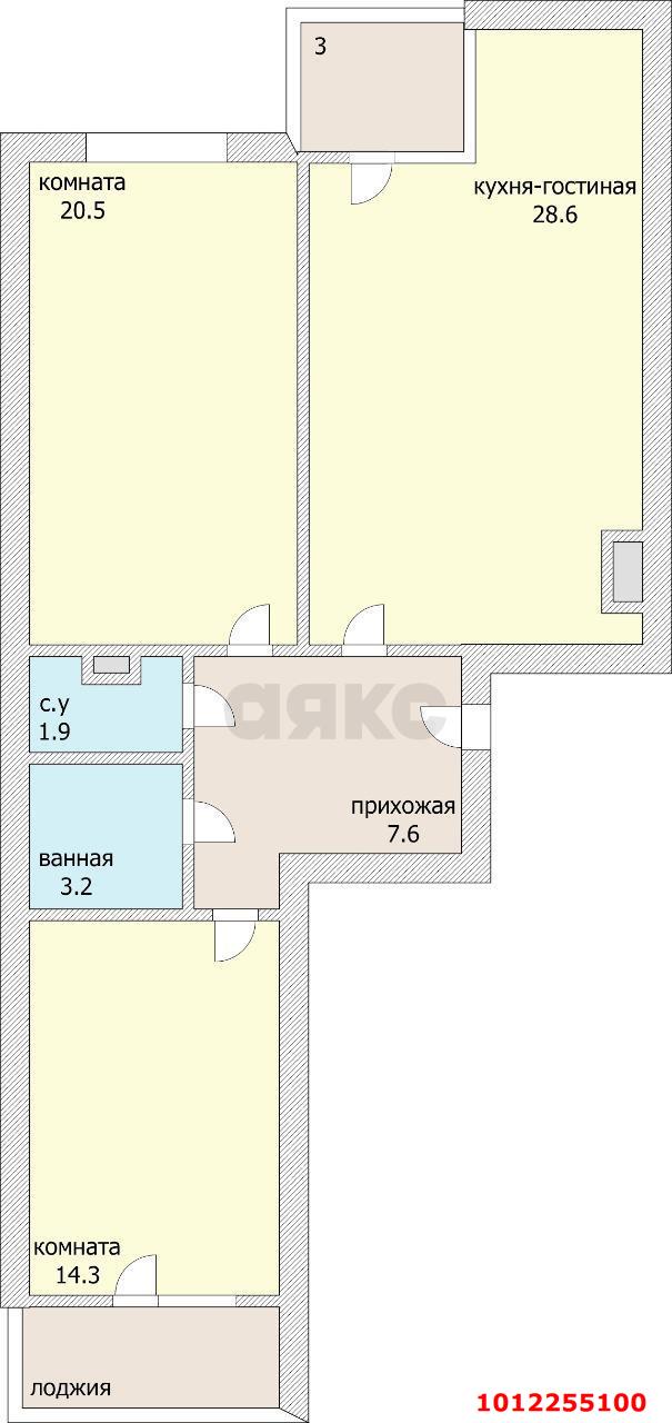 Фото №1: 3-комнатная квартира 79 м² - Краснодар, Молодёжный, ул. Дубравная, 1