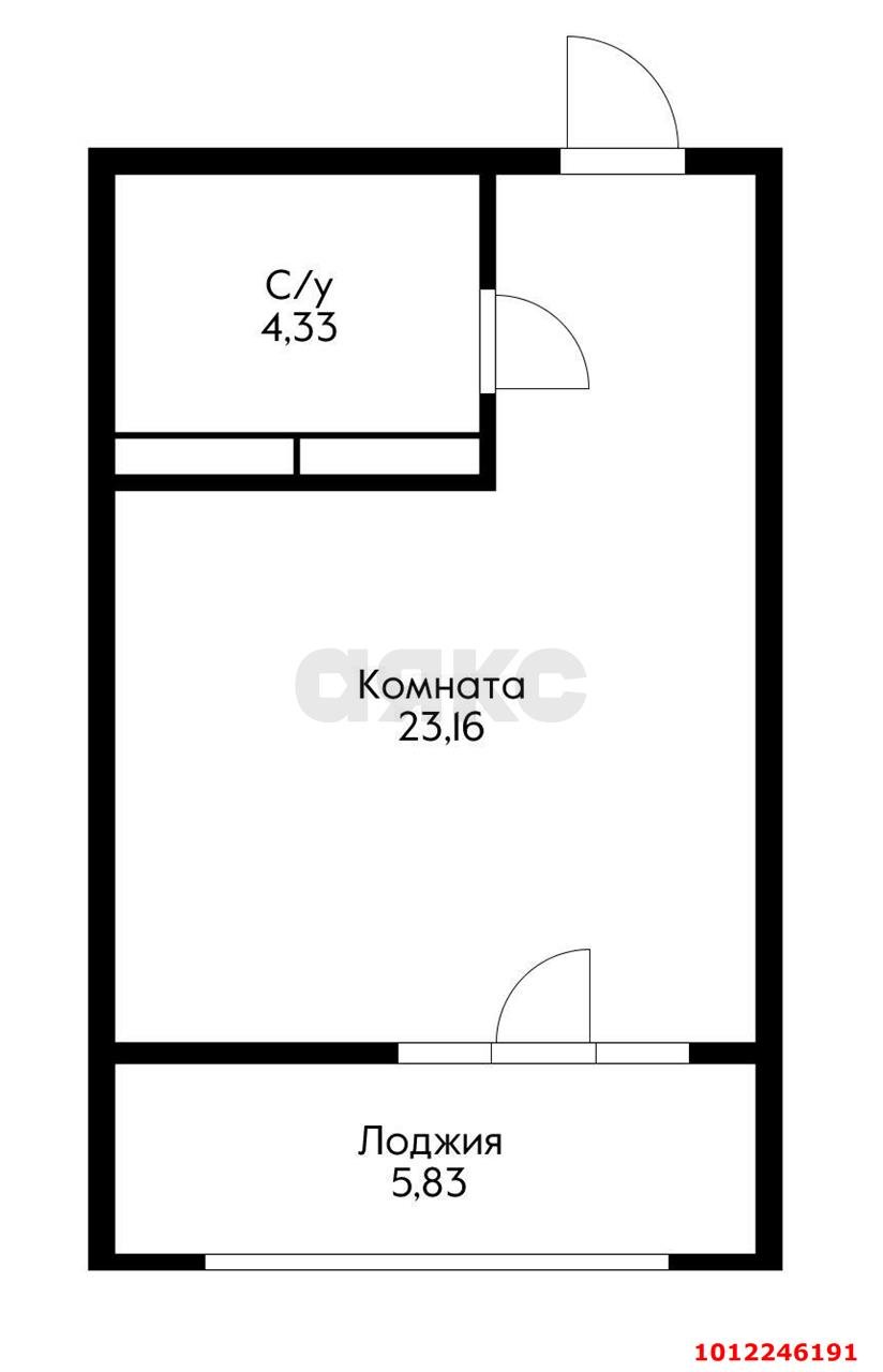 Фото №13: Студия 33&nbsp;м², 5/23&nbsp;эт. - Краснодар, Прикубанский внутригородской округ, Круглик, жилой комплекс Сердце, мкр. Школьный, ул. Школьная, 1
