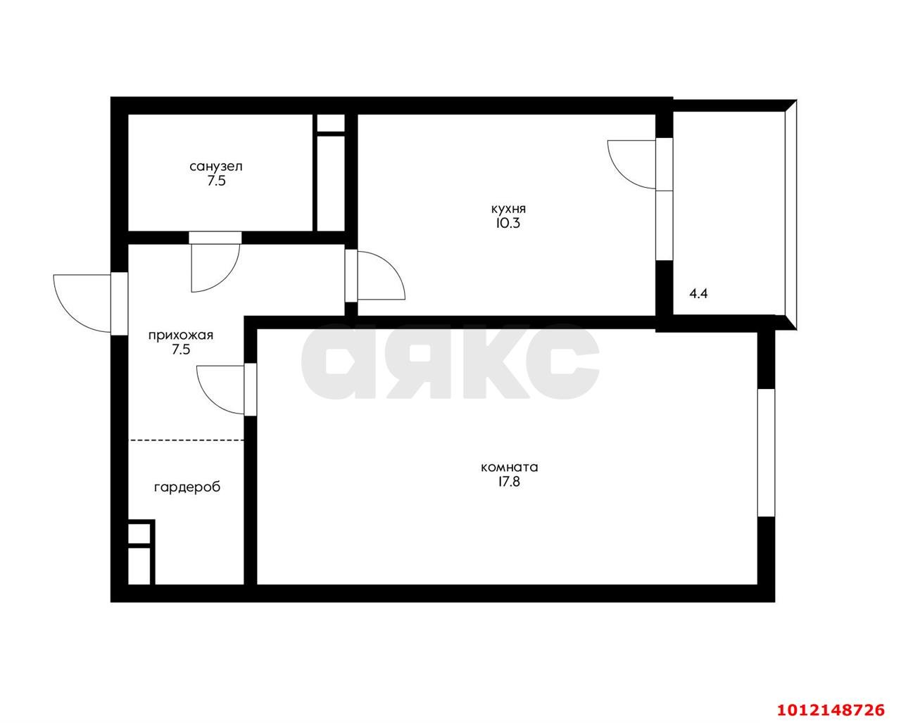 Фото №1: 1-комнатная квартира 44 м² - Краснодар, жилой комплекс Аквамарин, ул. Уральская, 75к1