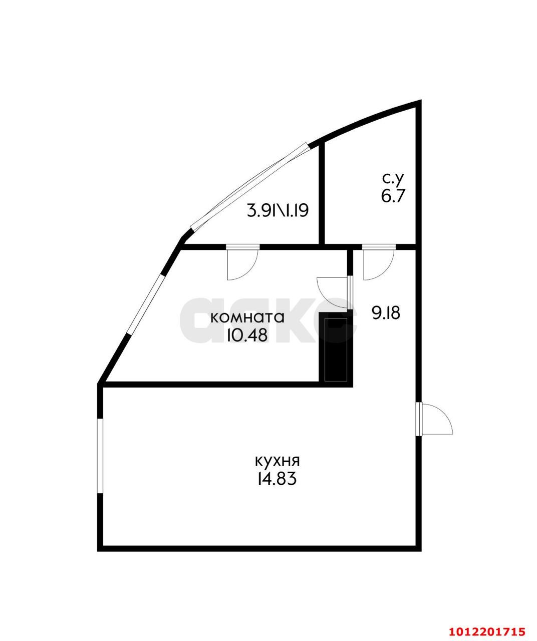 Фото №12: 1-комнатная квартира 45 м² - Краснодар, жилой комплекс Фонтаны, ул. Воронежская, 47Д