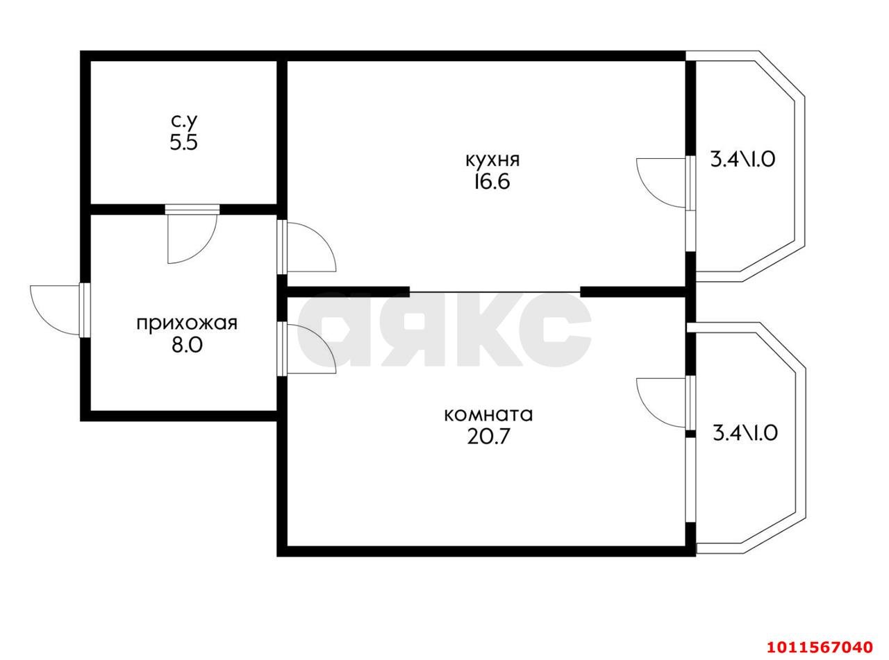 Фото №16: 1-комнатная квартира 57 м² - Краснодар, Центральный, ул. Березанская, 41