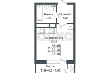 Фото №3: Студия 25 м² - Краснодар, мкр. жилой комплекс Зелёный театр, 