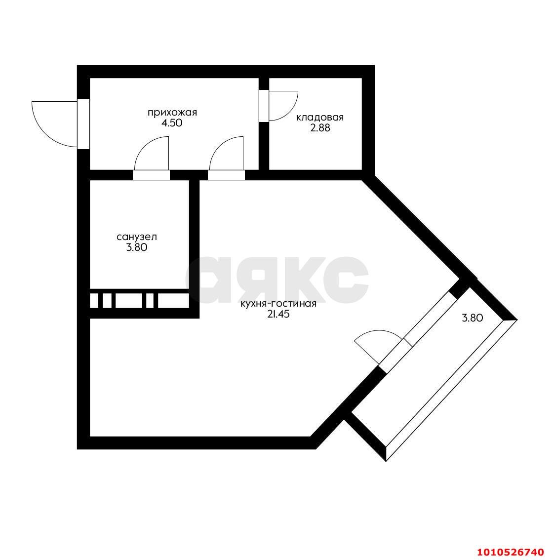 Фото №6: 1-комнатная квартира 36 м² - Краснодар, Молодёжный, ул. Дубравная, 1