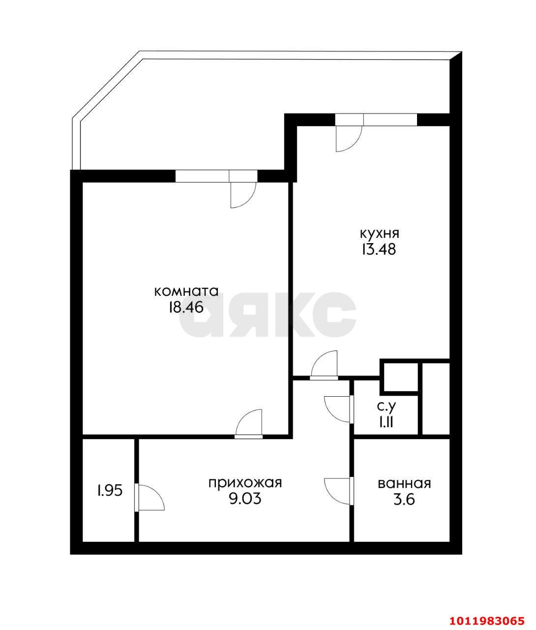 Фото №3: 1-комнатная квартира 58 м² - Краснодар, Фестивальный, ул. имени Тургенева, 107