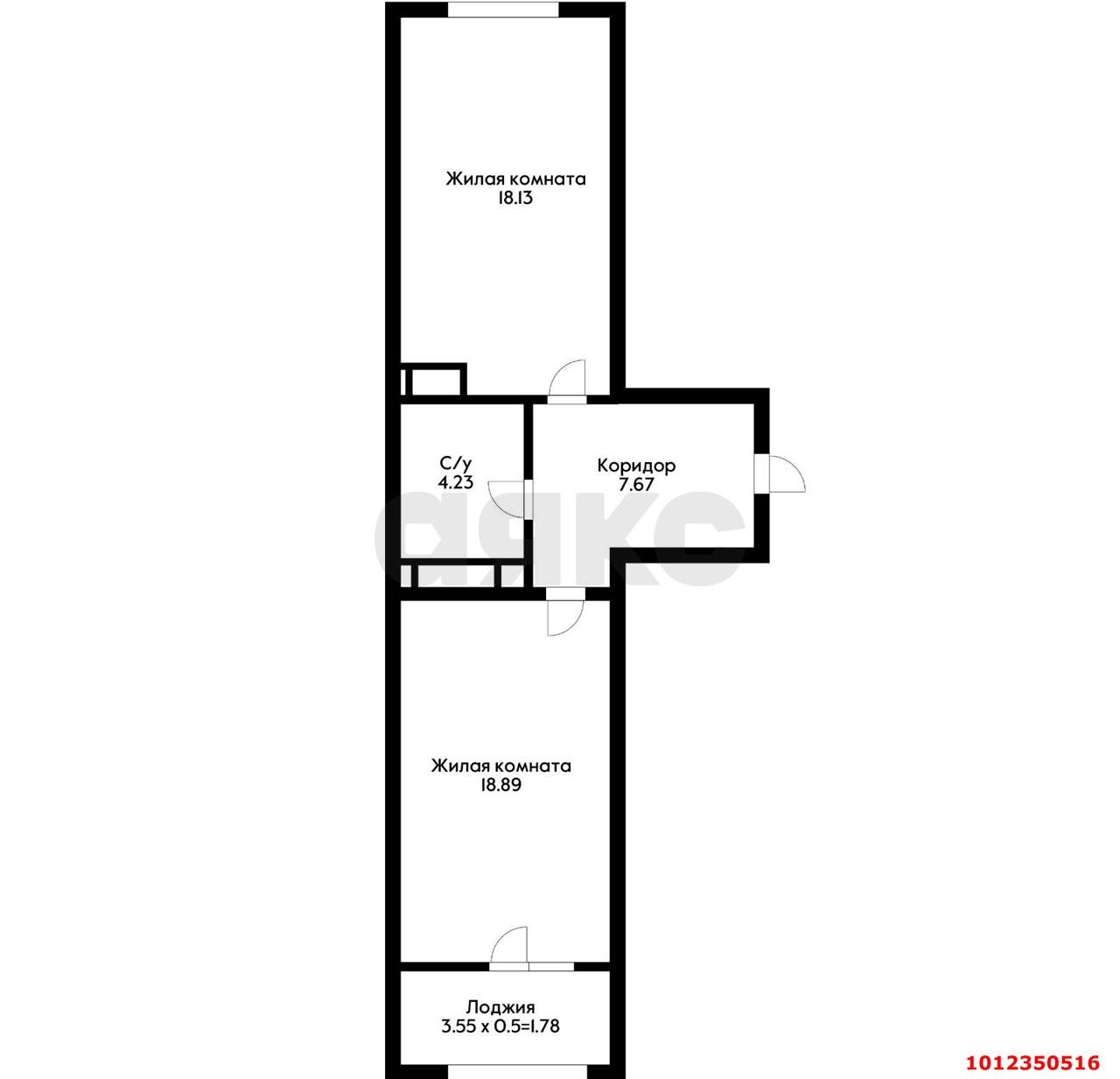 Фото №9: 1-комнатная квартира 50 м² - Краснодар, Школьный, ул. Школьная, 1