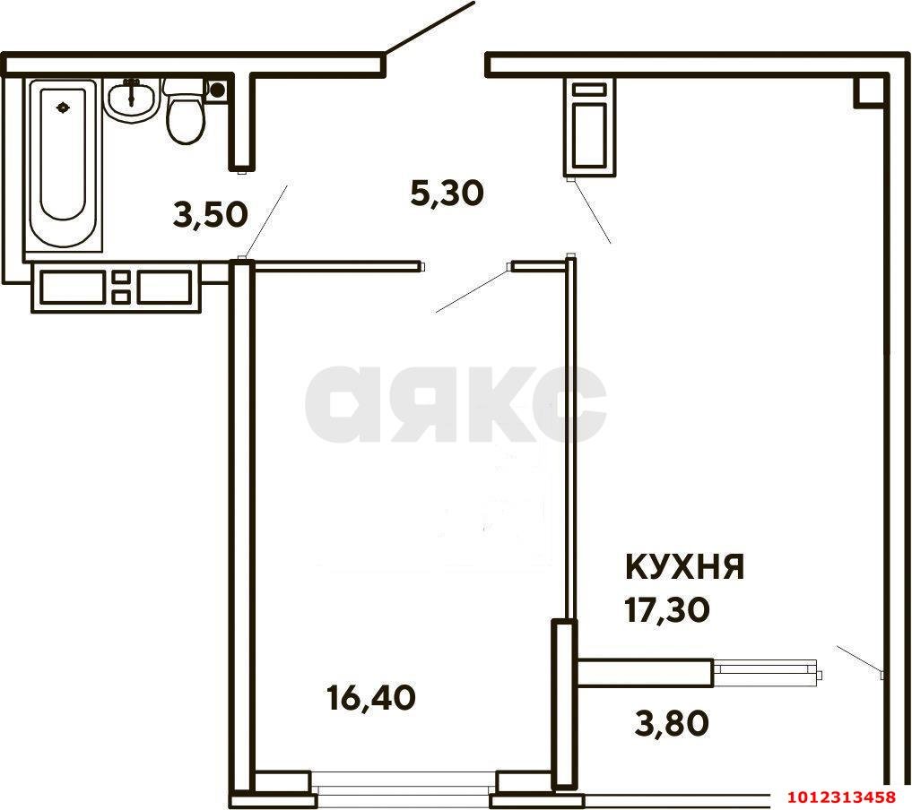 Фото №15: 1-комнатная квартира 46 м² - Краснодар, жилой комплекс Самолёт, ул. Западный Обход, 39/2к4