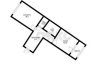 Фото №3: 1-комнатная квартира 55 м² - Краснодар, мкр. жилой комплекс Аврора, ул. имени Дзержинского, 95