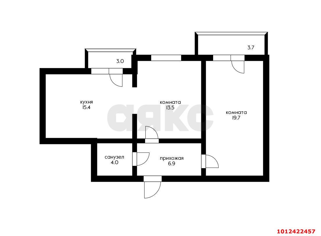 Фото №20: 2-комнатная квартира 65&nbsp;м², 5/6&nbsp;эт. - Новая Адыгея, мкр. жилой комплекс Золотая линия 2, ул. Бжегокайская, 25к1