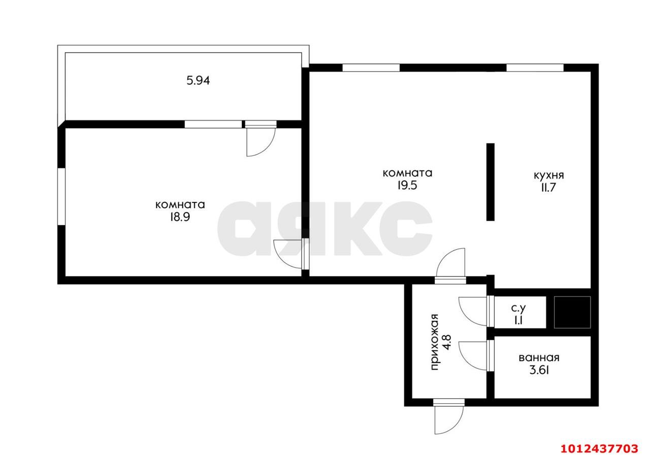 Фото №3: 2-комнатная квартира 59 м² - Краснодар, жилой комплекс Спорт-Сити, ул. Домбайская, 10/1к1