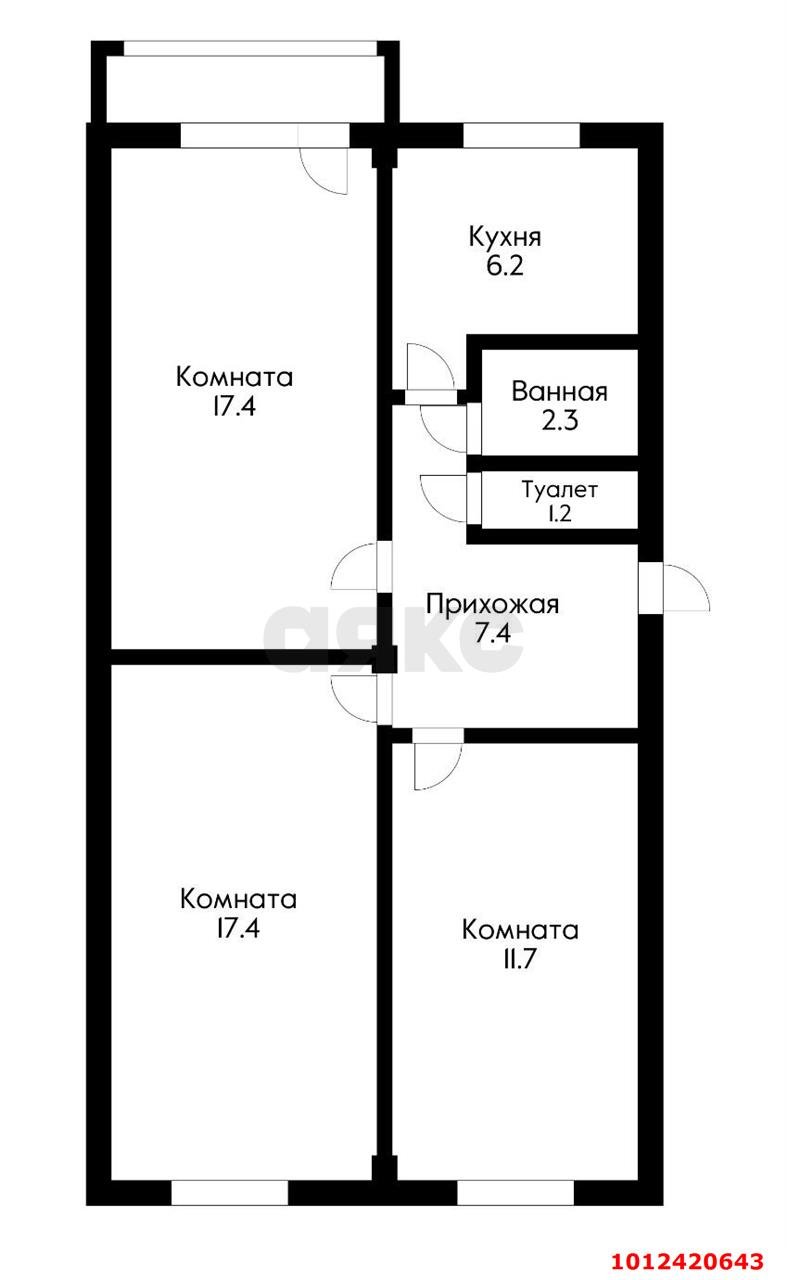 Фото №15: 3-комнатная квартира 66 м² - Краснодар, Гидростроителей, ул. Гидростроителей, 34