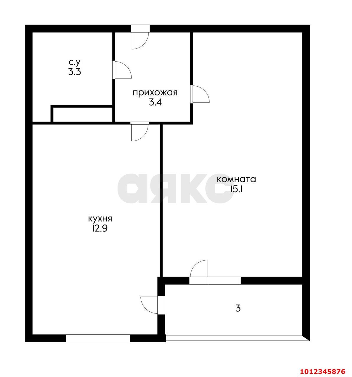 Фото №3: 1-комнатная квартира 37 м² - Краснодар, жилой комплекс Самолёт-3, ул. Константина Гондаря, 97